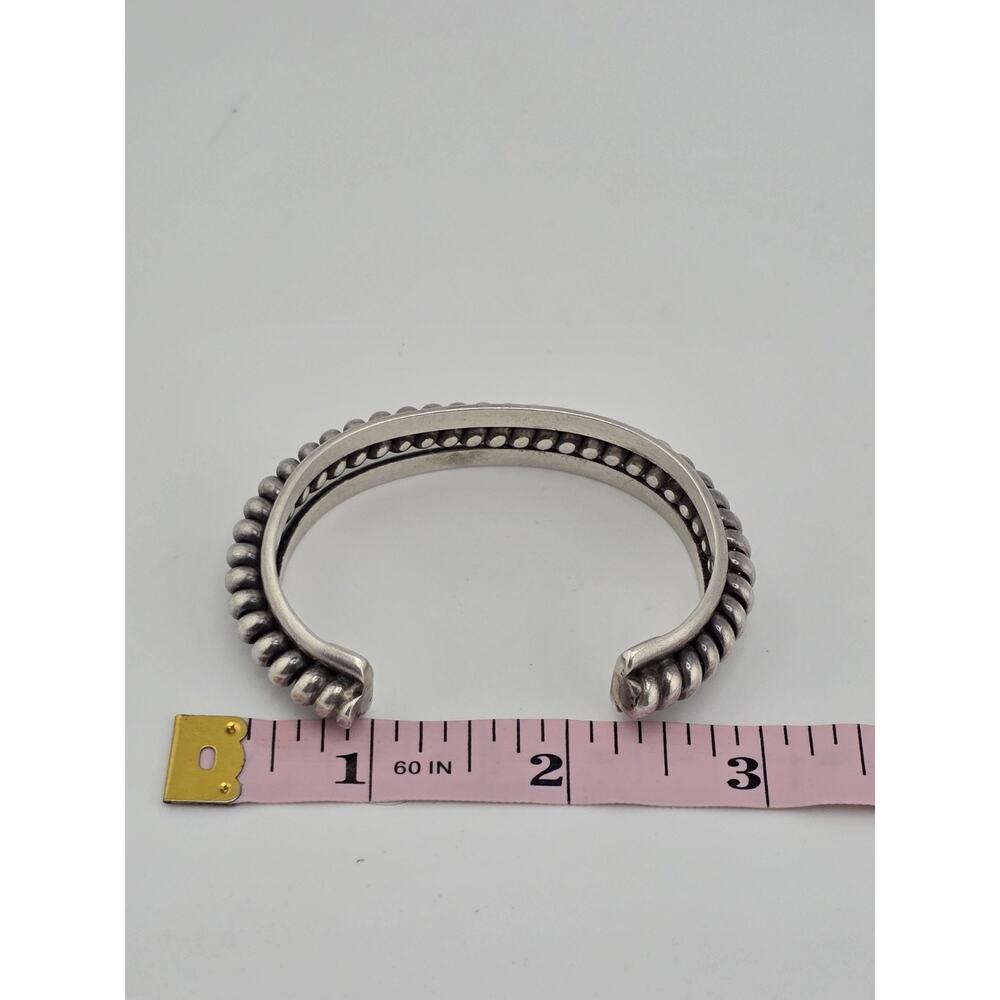 Native American Sterling Silver Twisted Cuff Bracelet - Picture 12 of 16
